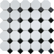 Octagon Small white/black matt